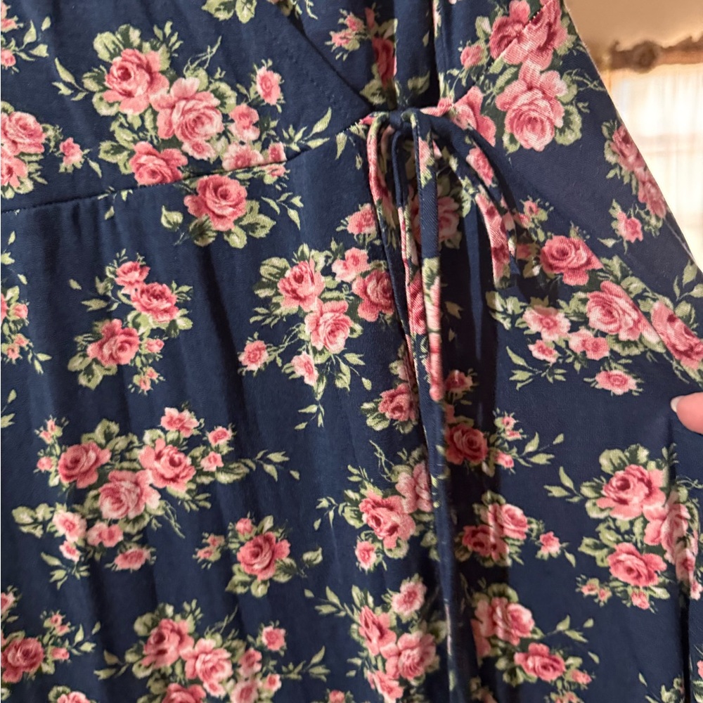 NEW Chris & Carol Floral Wrap Dress in Navy and Pink size 2X 🌺🌹🌸 BRB SL 2 - Picture 6 of 6